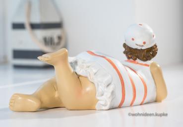 Liegende 50er Jahre Badepuppe Mini weiß (Größe 16 cm)